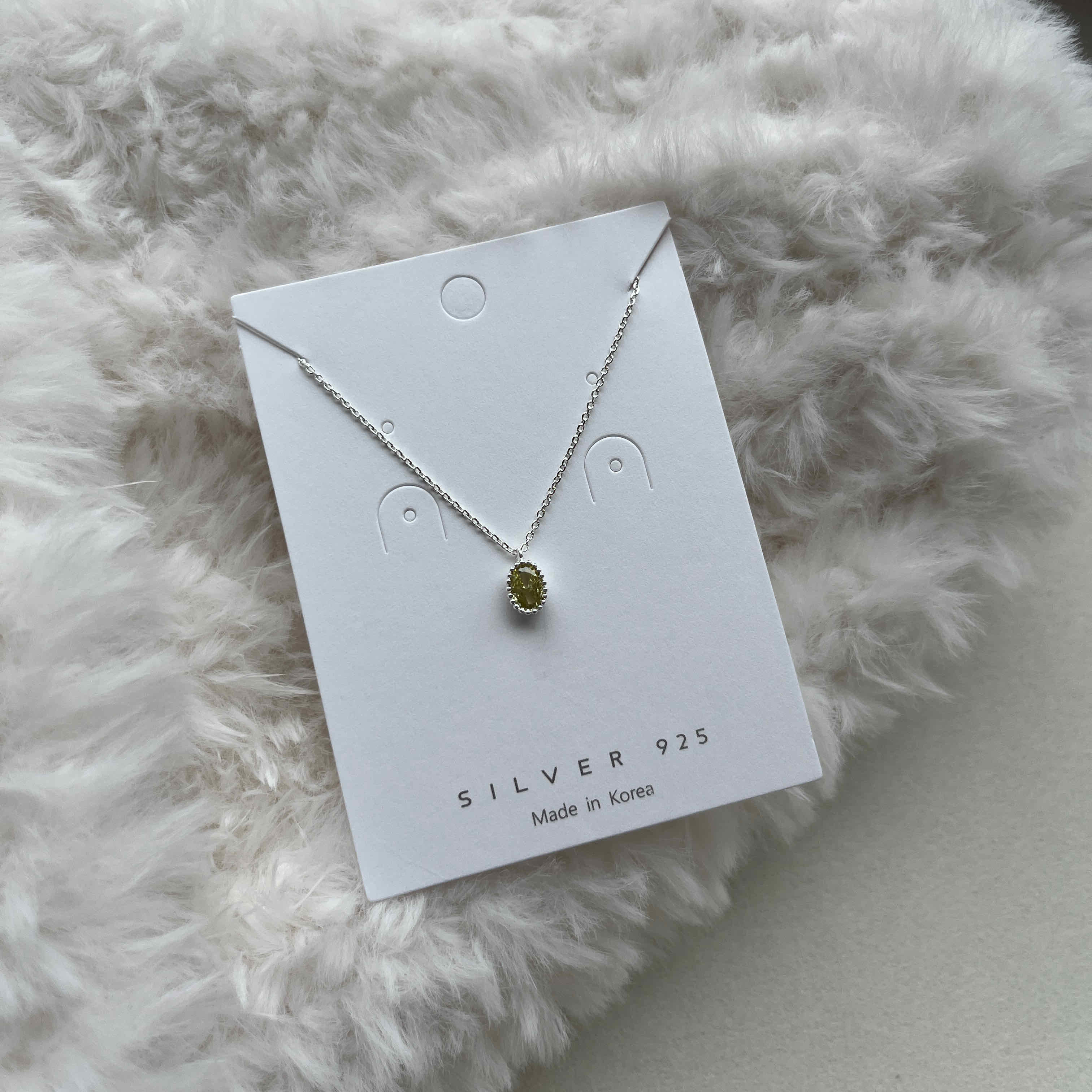 🇰🇷 925 silver 橄欖綠寶石項鍊