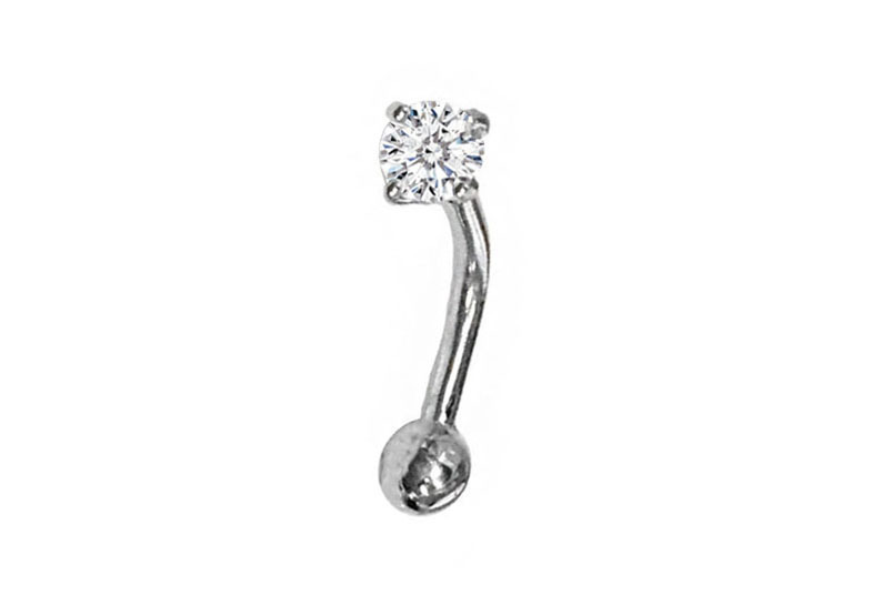 < Real Diamond > 0.1 ct Diamond 14K Gold Rook Piercing Earrings