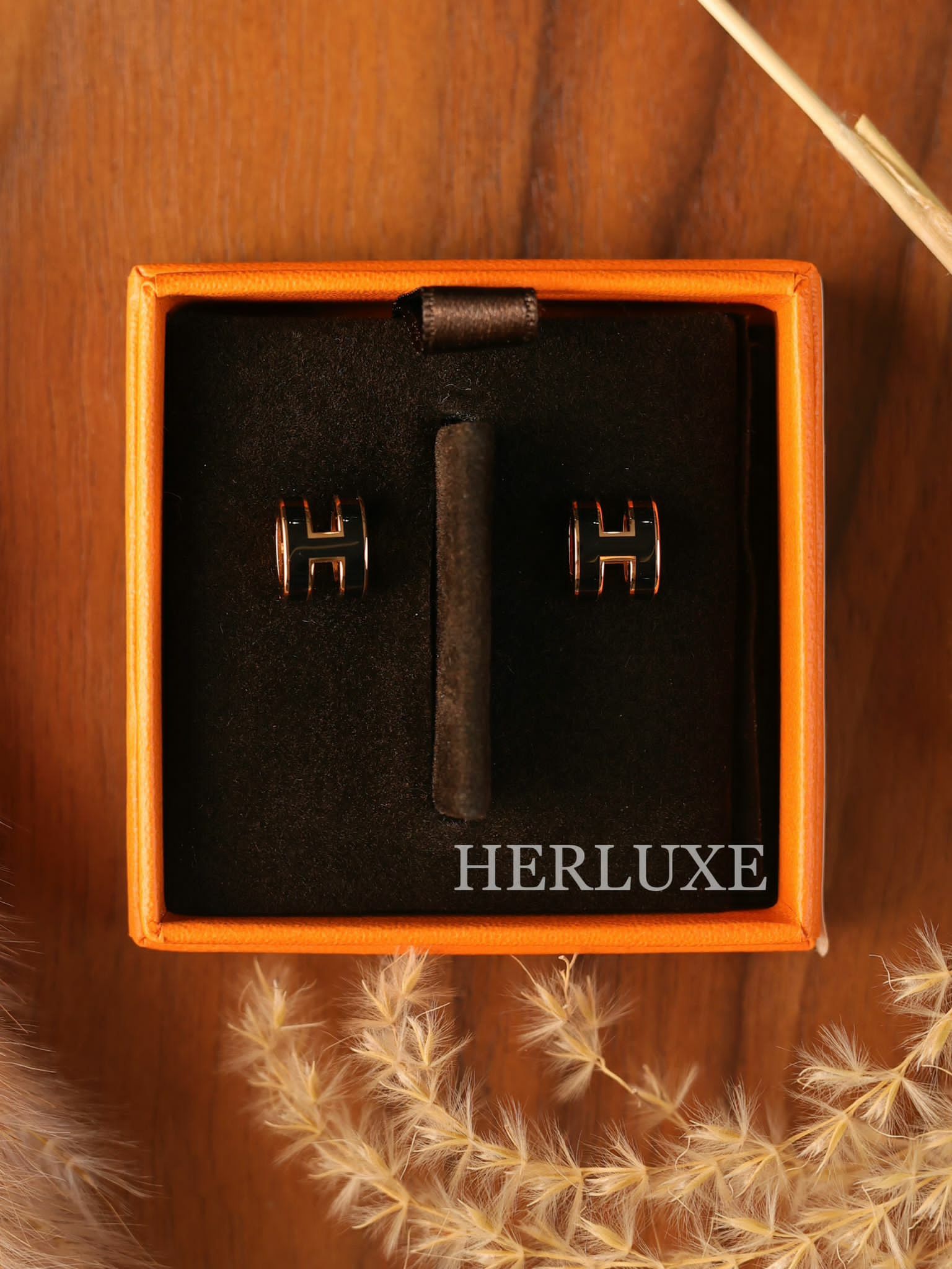 Mini pop H earrings 89 noir CD