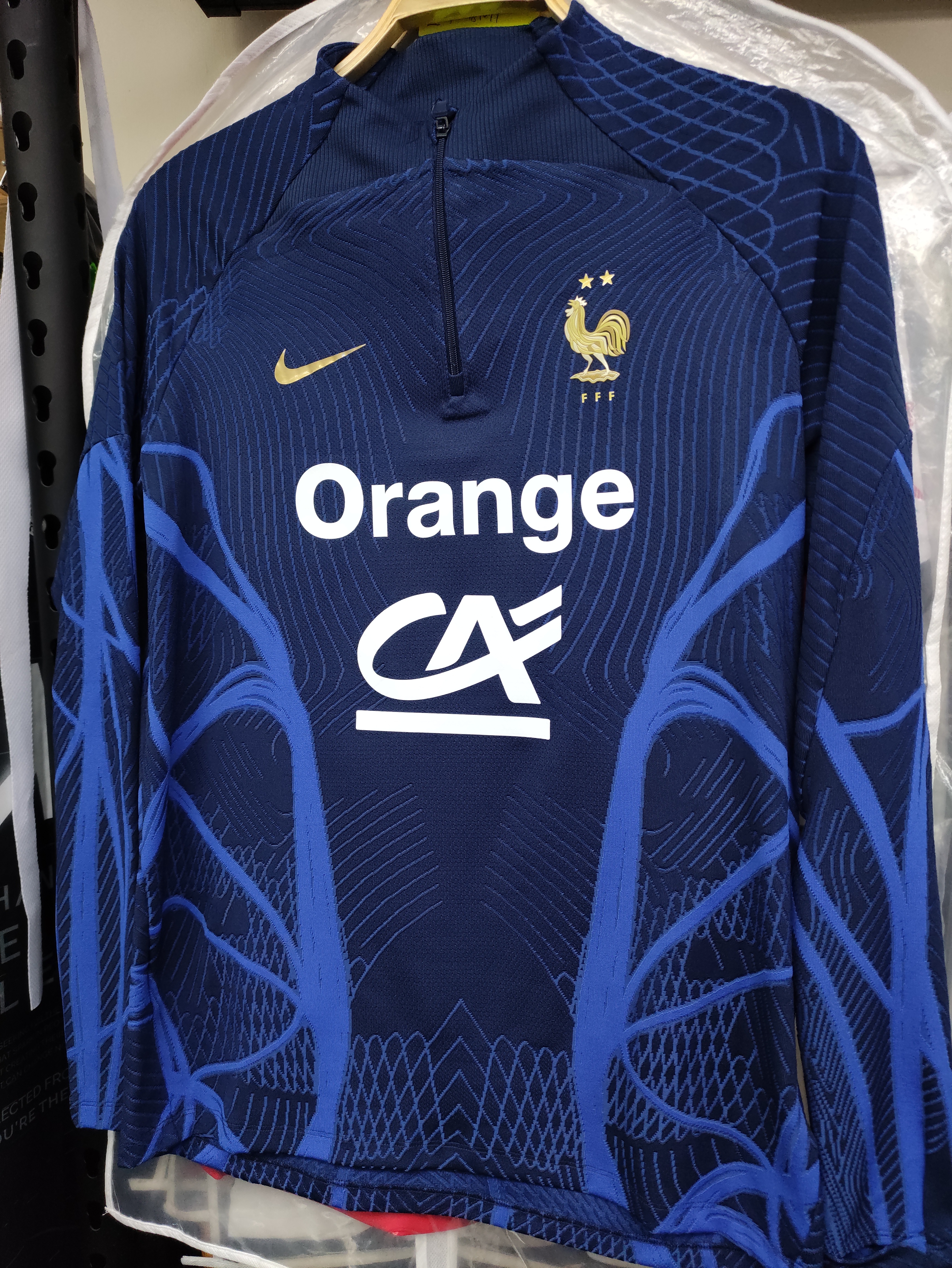 2022法國國家隊球員版長袖半拉鏈訓練服