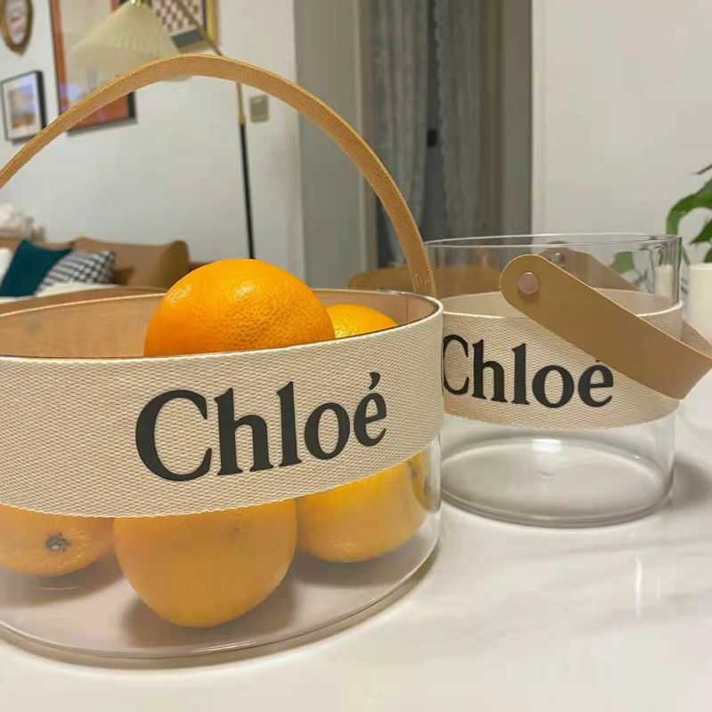 《1467》皮革提把透明收納桶