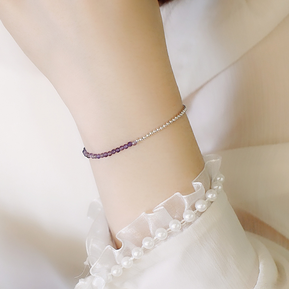 月之女神純銀手鍊(紫水晶)/SB035