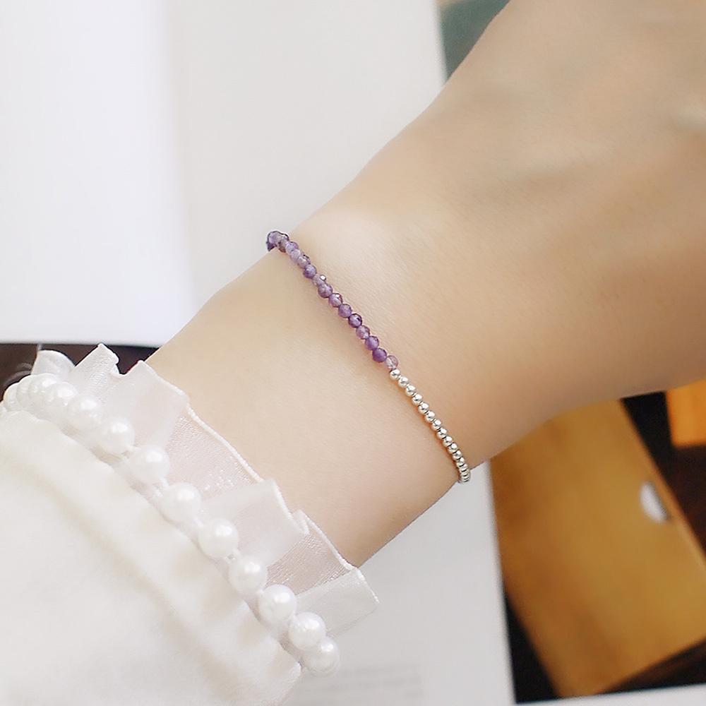 月之女神純銀手鍊(紫水晶)/SB035