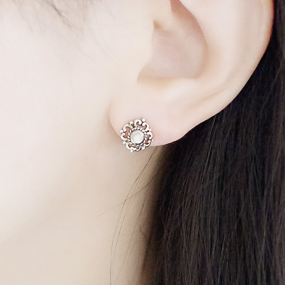 浪漫莊園純銀耳環(珍珠母貝)/SE585