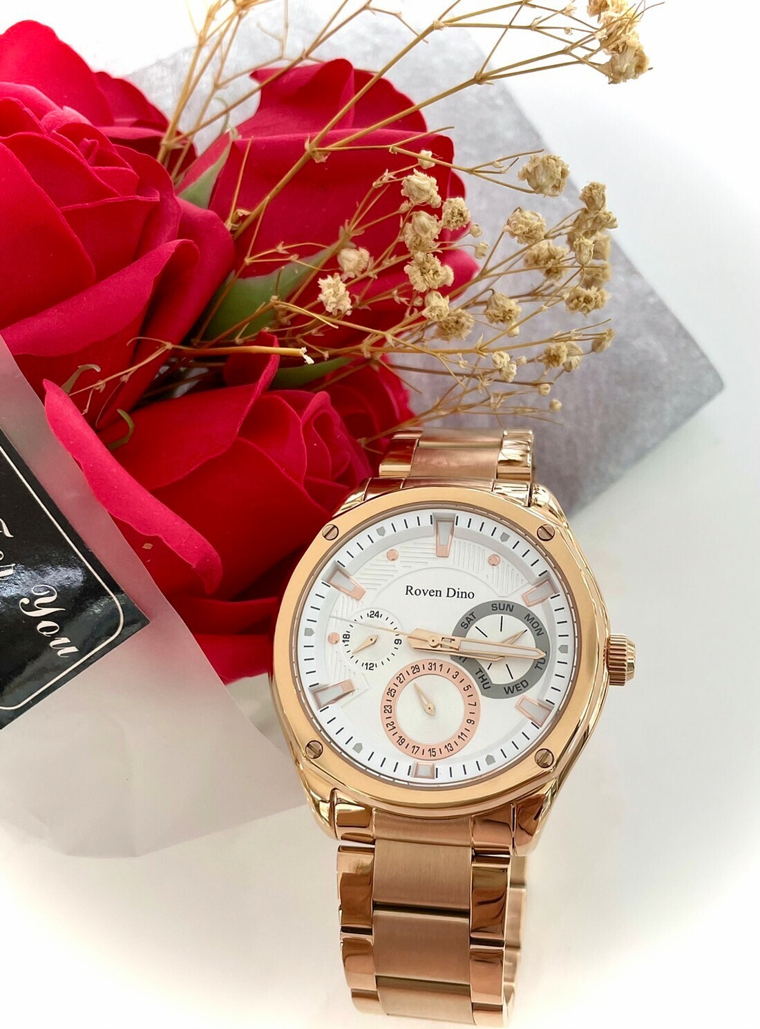 【Roven Dino羅梵迪諾】街頭潮流三環日曆男錶 RD6095RG 43mm  現代鐘錶