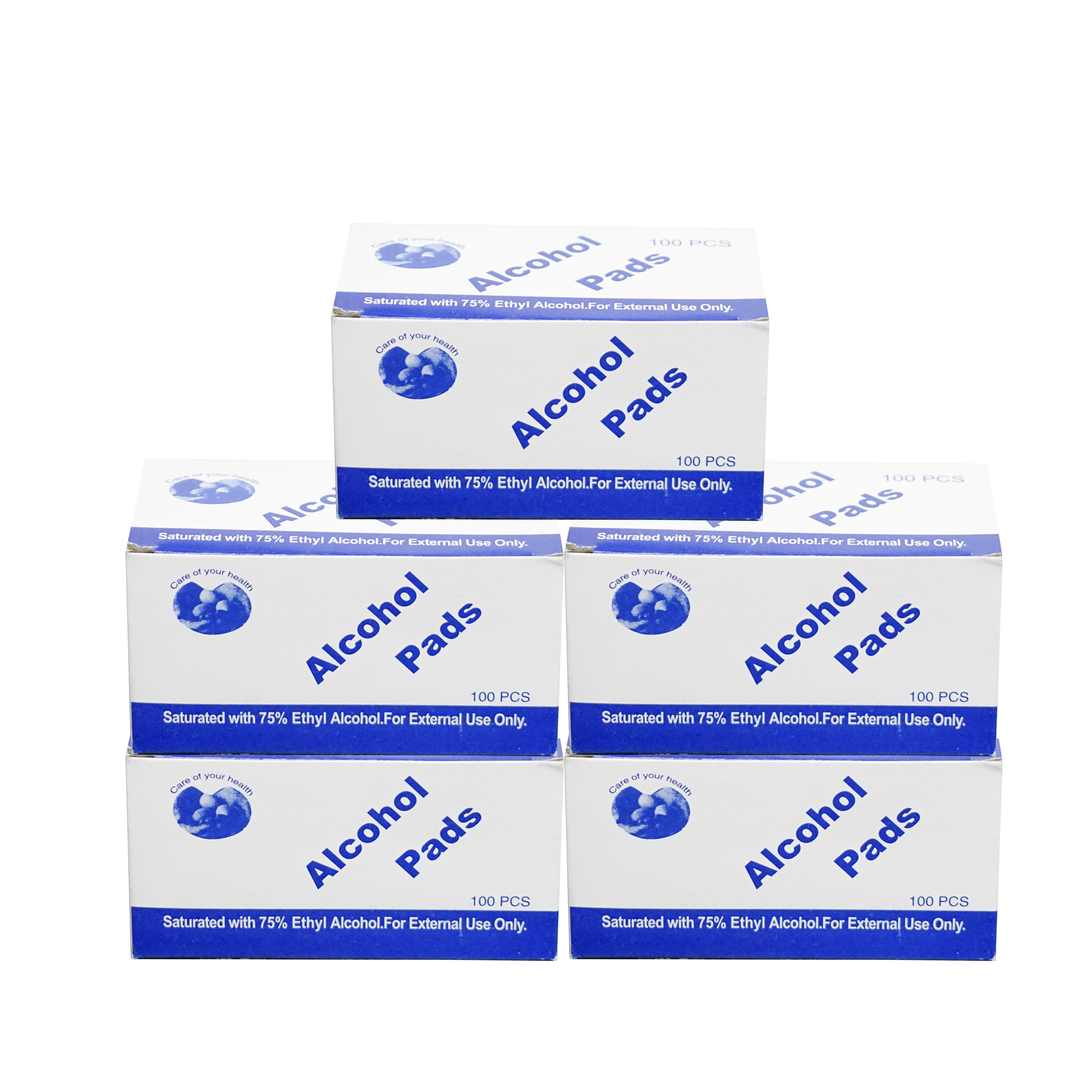 75% Alcohol pads 100pcs 棉片即棄酒精消毒殺菌棉五盒優惠裝 (醫用酒精;防疫必備)