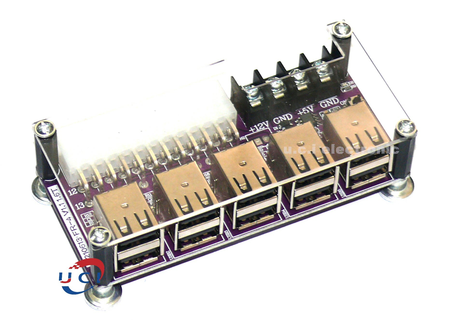 【UCI電子】(10-1) 桌上型電腦主機殼電源ATX轉接板取電板引出模組供電輸出接線柱USB充電板