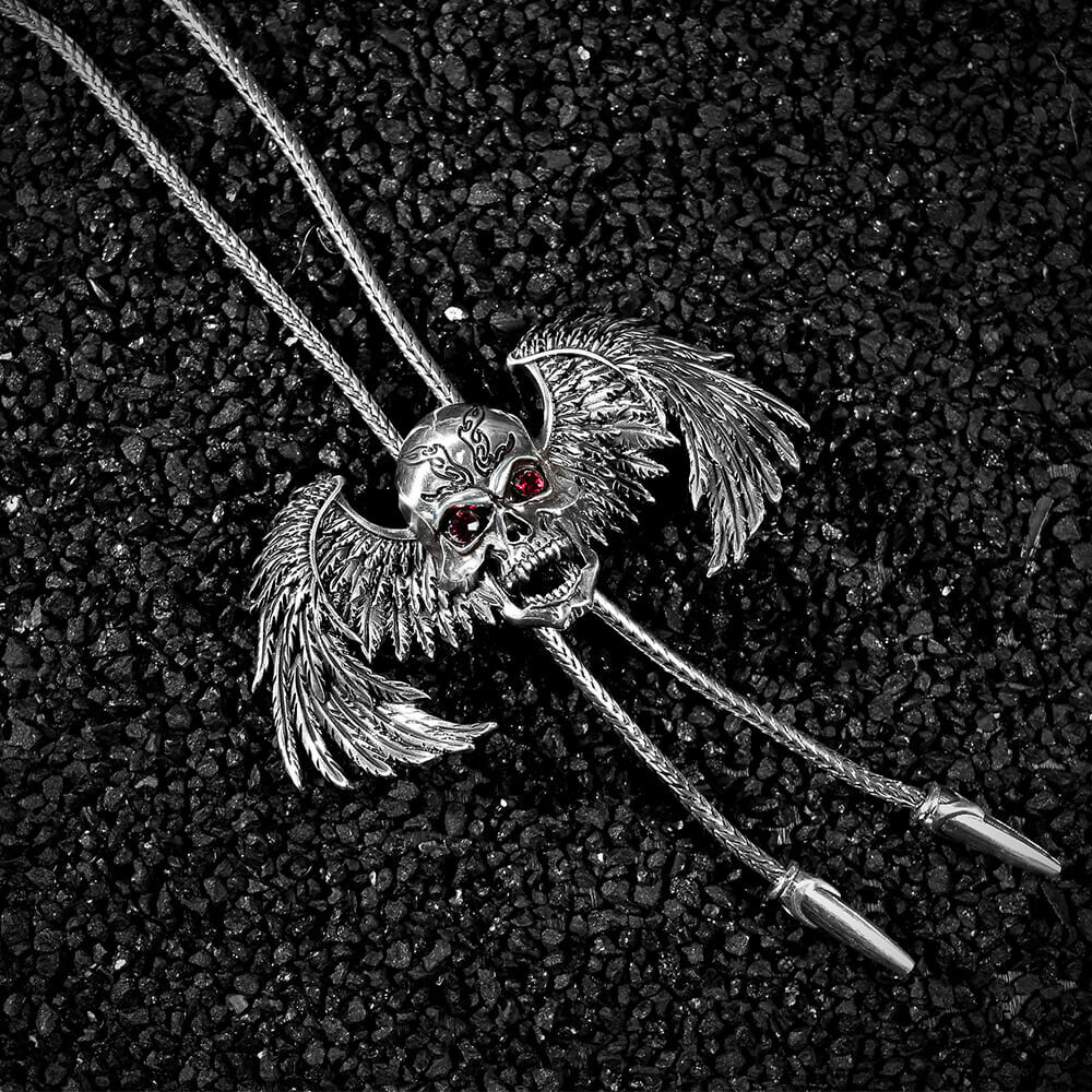 熾火骷髏系列保羅領帶/BoloTie/美式領帶-金屬繩款－快速出貨