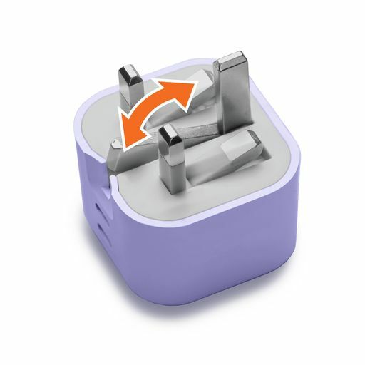 M2K『摺充』 摺腳雙TYPE-C GaN45W迷你快速充電器 - 紫色