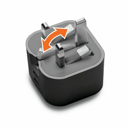 M2K『摺充』 摺腳雙TYPE-C GaN45W迷你快速充電器 - 黑色