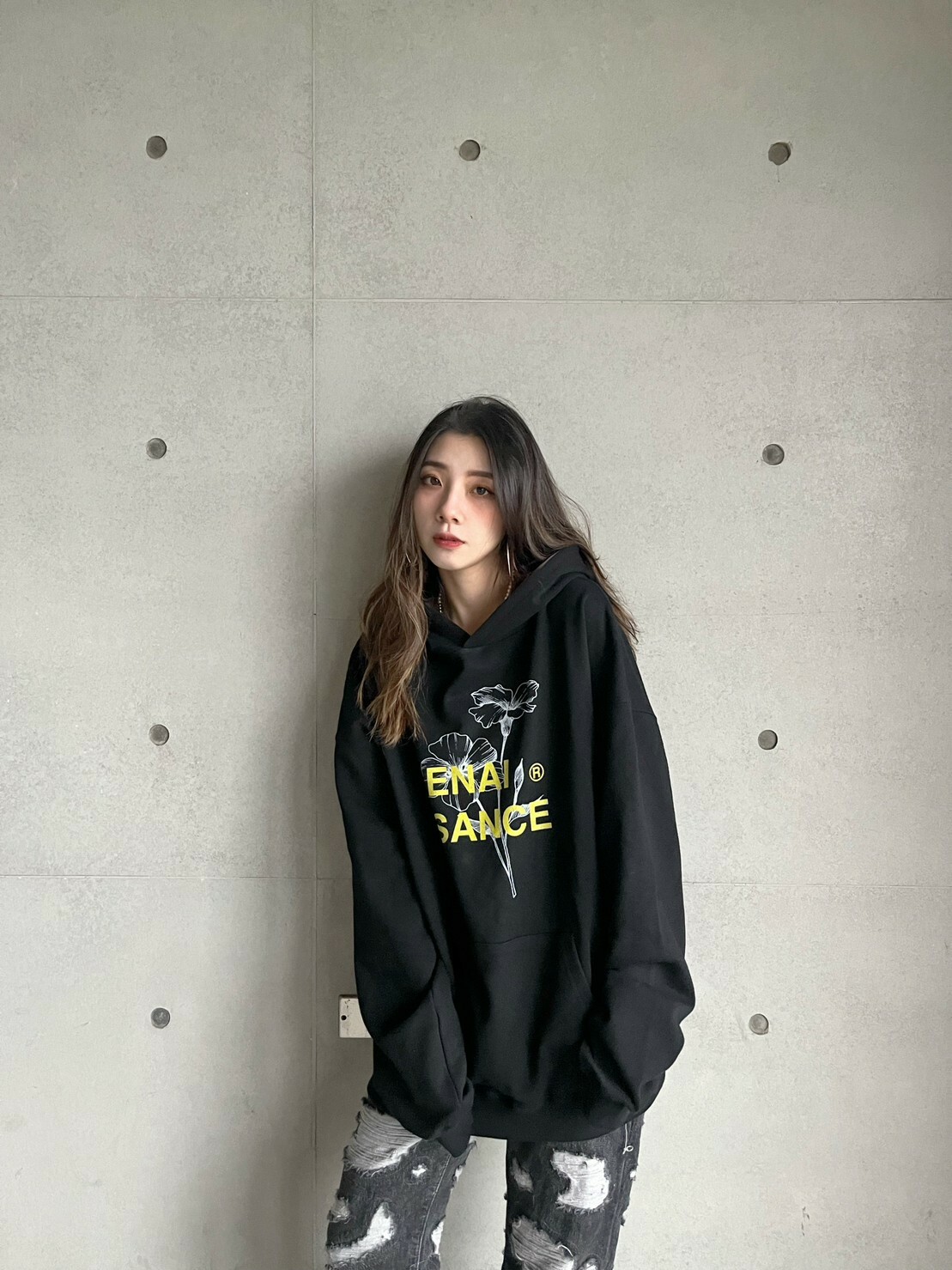 RENAISSANCE 朱槿花 花卉 黑黃Logo 帽T “ BUNGA RAYA HOODIE ”
