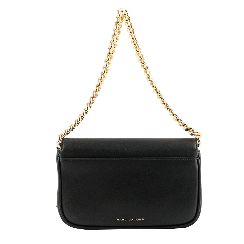 【MARC JACOBS】THE J MARC 平滑牛皮翻蓋二用包(黑色)