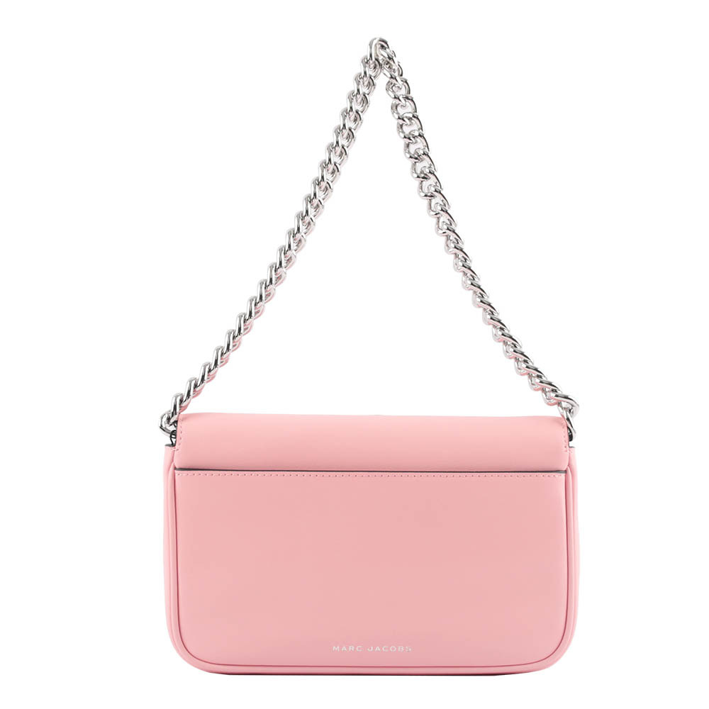 【MARC JACOBS】THE J MARC 平滑牛皮翻蓋二用包(水晶粉)