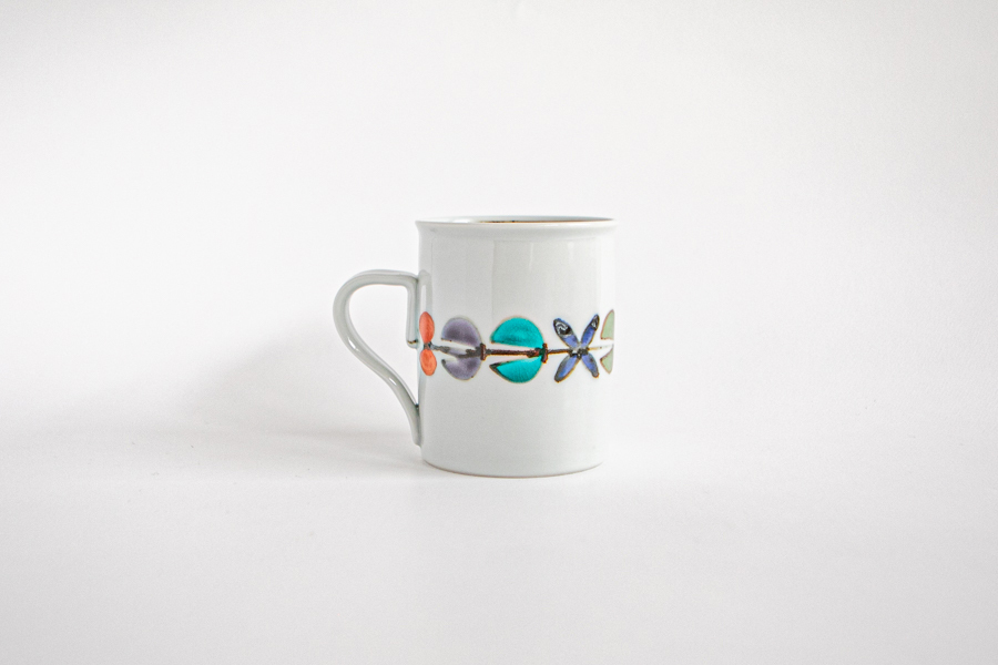 德永遊心-彩繪花繫帶 馬克杯/切立/大