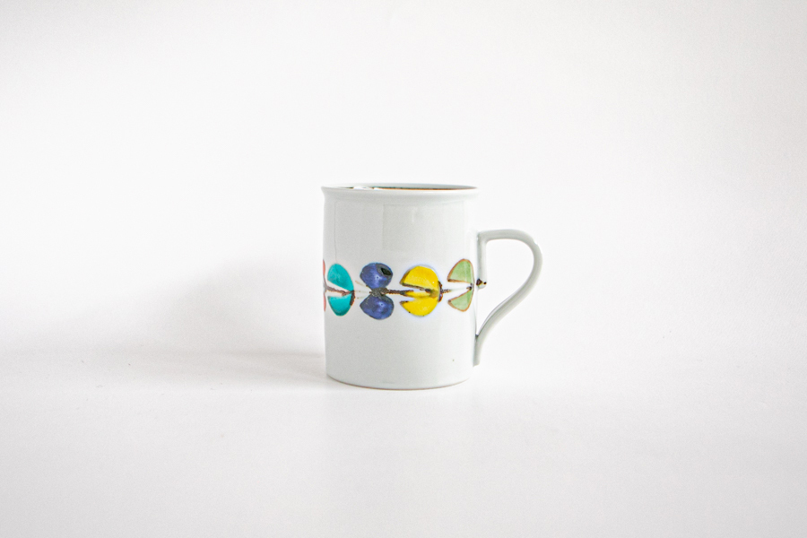 德永遊心-彩繪花繫帶 馬克杯/切立/大