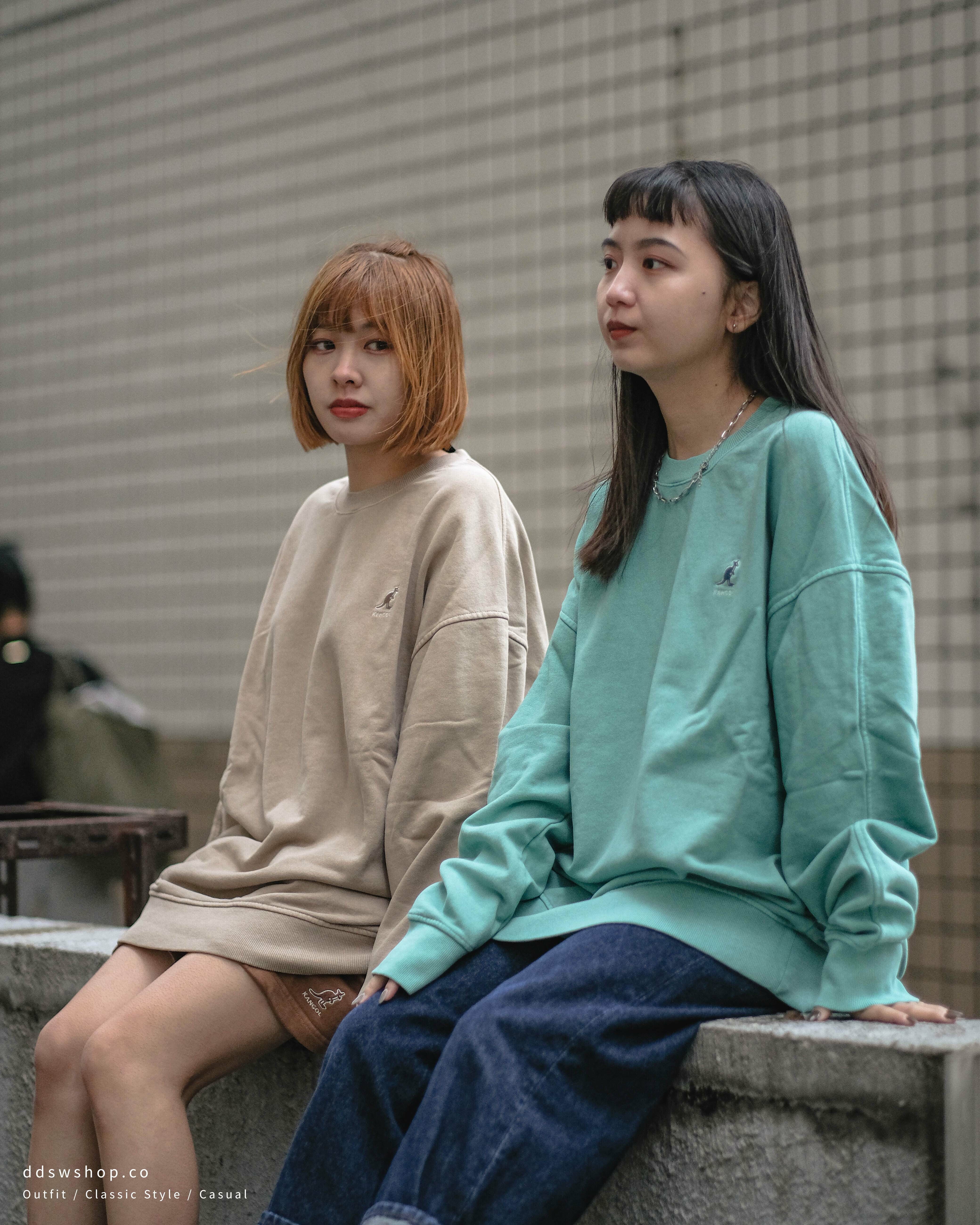 Kangol 大學踢 袋鼠 經典 刺繡 小Logo 套裝 淺卡其 深卡其 湖水綠 藍