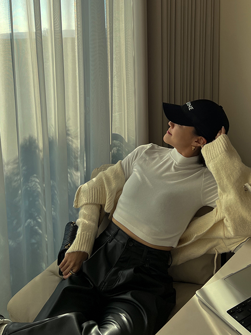 小高領柔棉短版上衣*4色