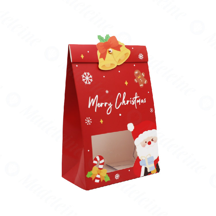 [ 包裝材料 ] 房屋型鏤空提盒 - 歡樂聖誕(5入裝)