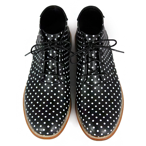 Sweet Violet M1123 Polka Dots Leather Derby Boots