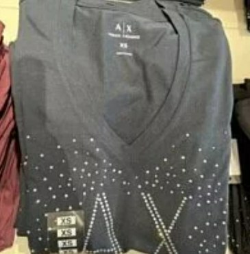 [S] ARMANI EXCHANGE V NECK TSHIRT,NAVY, 7VY194YJ7DZ-1510 (SAX79)