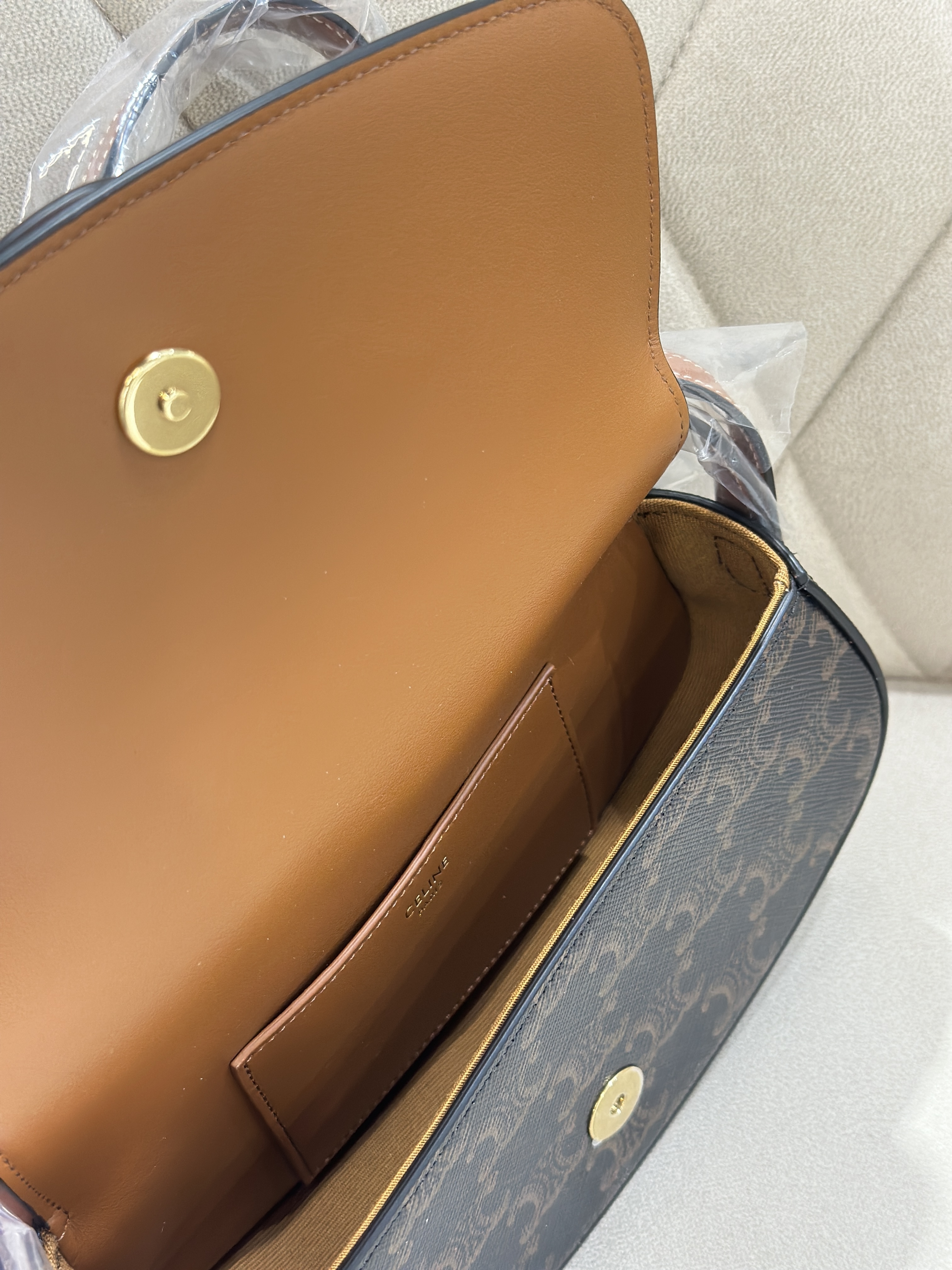 CELINE Clutch On Strap Tabou