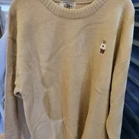 [S] WHO.A.U STEVE LEFT SIDE EMBROIDERY SWEATER,BEIGE, WHKAB4T01U-BEIGE (SWAU102)