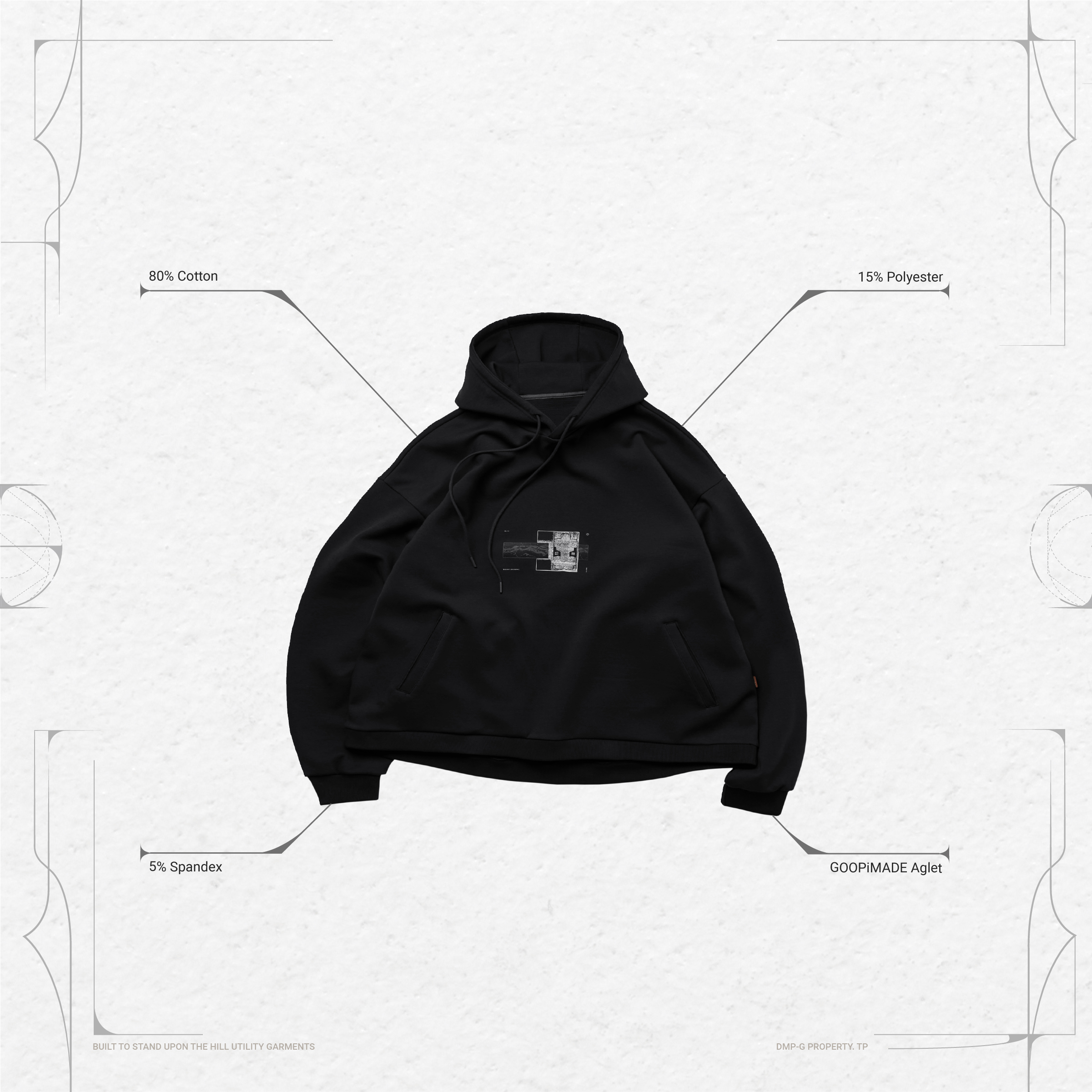 GOOPiMADE VI-X03H - “Misty Poet” Logo Hoodie - Shadow