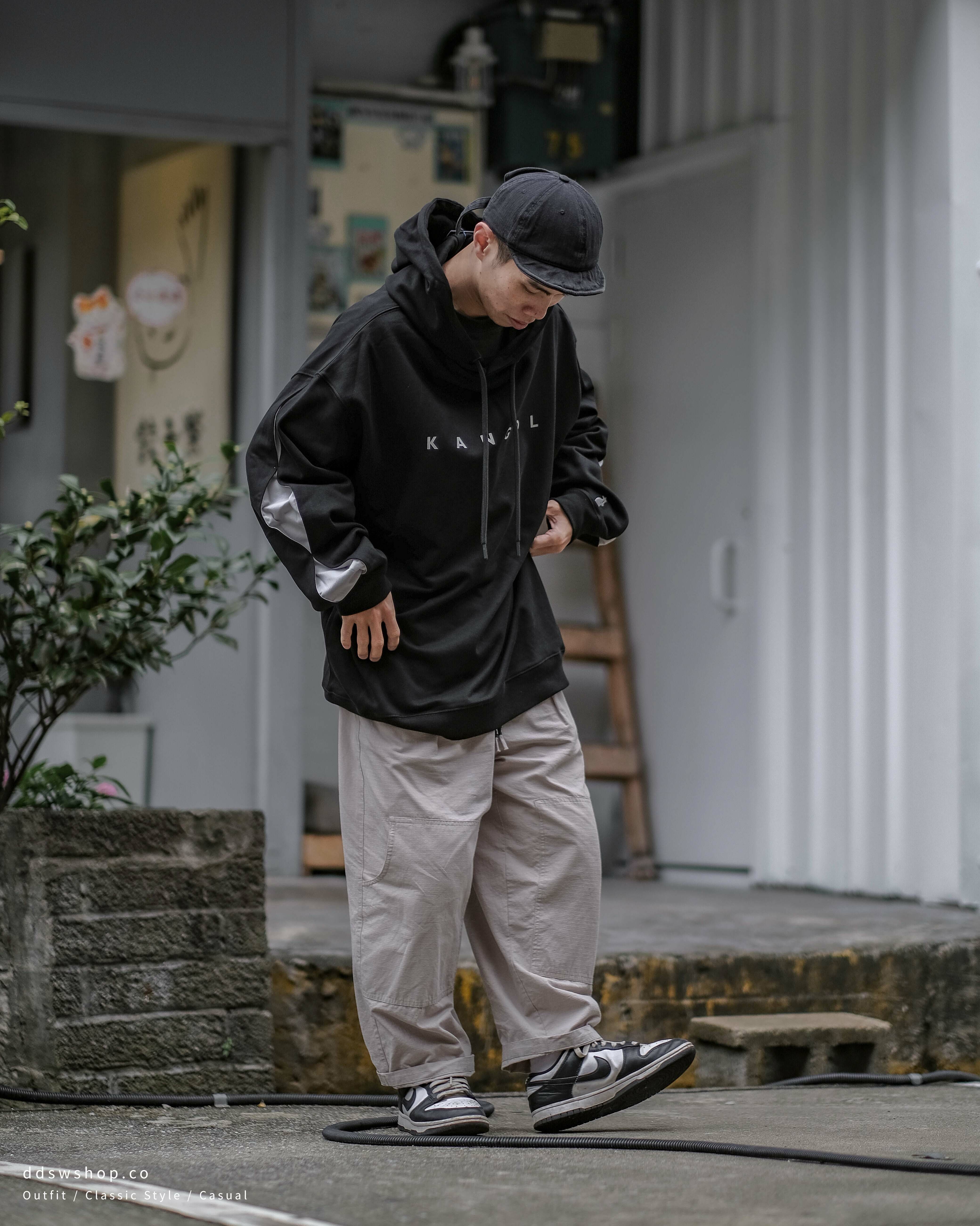 Kangol 袋鼠 帽踢 文字Logo 開插手袖 刺繡 落肩 黑色 黃色 綠色