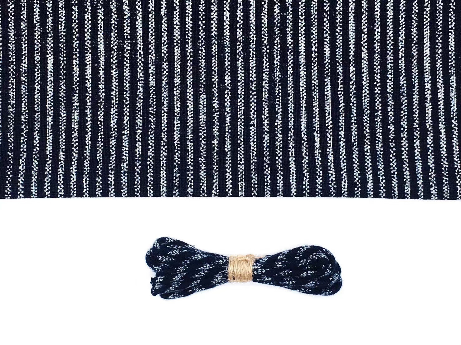 YVES 古布繩-藍白壓印條紋