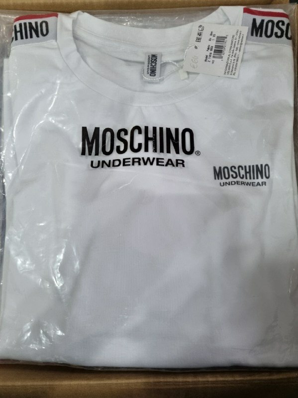 [S] MOSCHINO SMALL LOGO UNDERWEAR SHORT SLEEVE T-SHIRT,WHITE, ZT1816-9003-0001 (SM344)