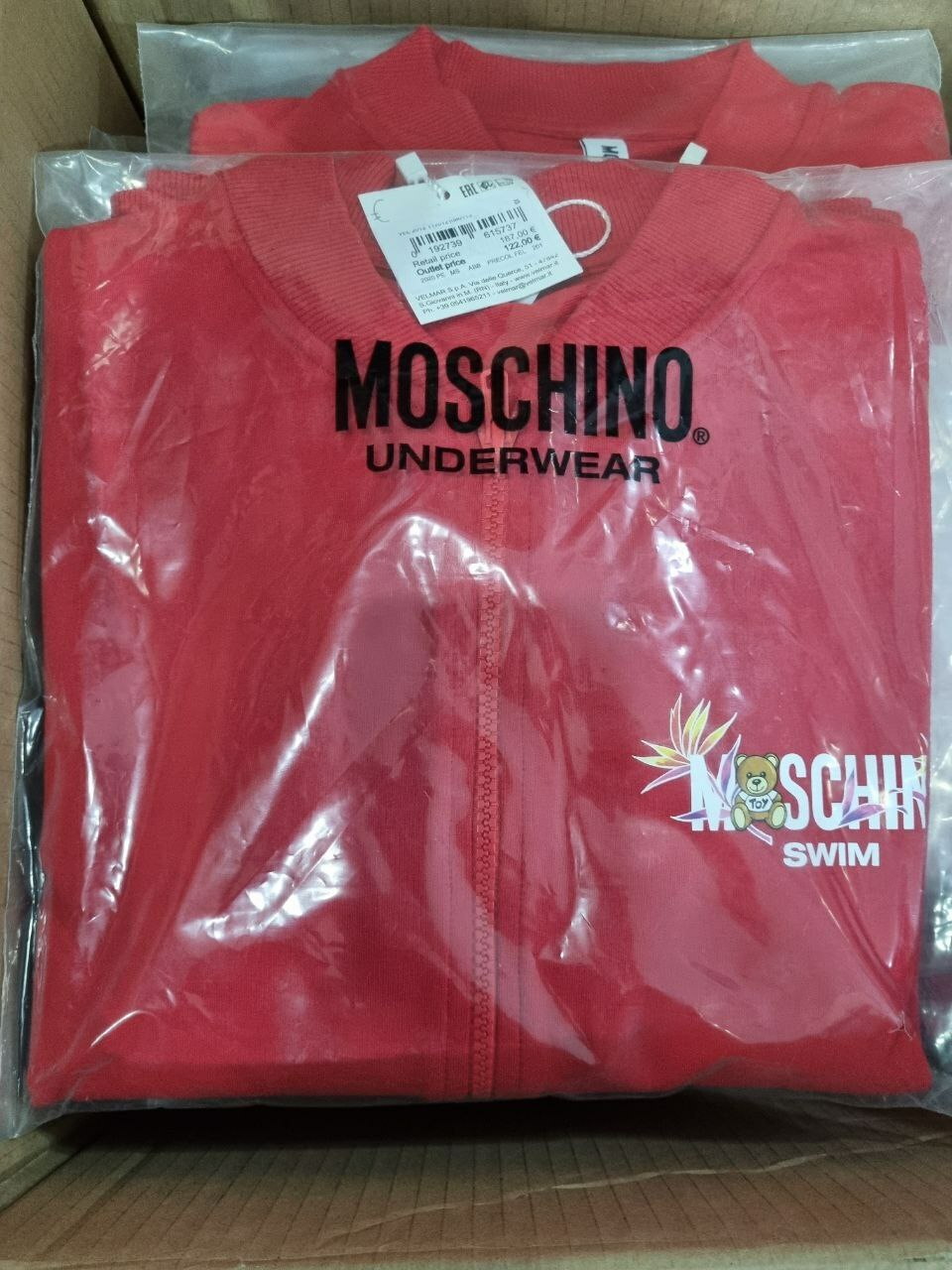 [S] MOSCHINO SMALL SWIM LOGO JACKET,RED, 2T1701-2108-0113 (SM347)