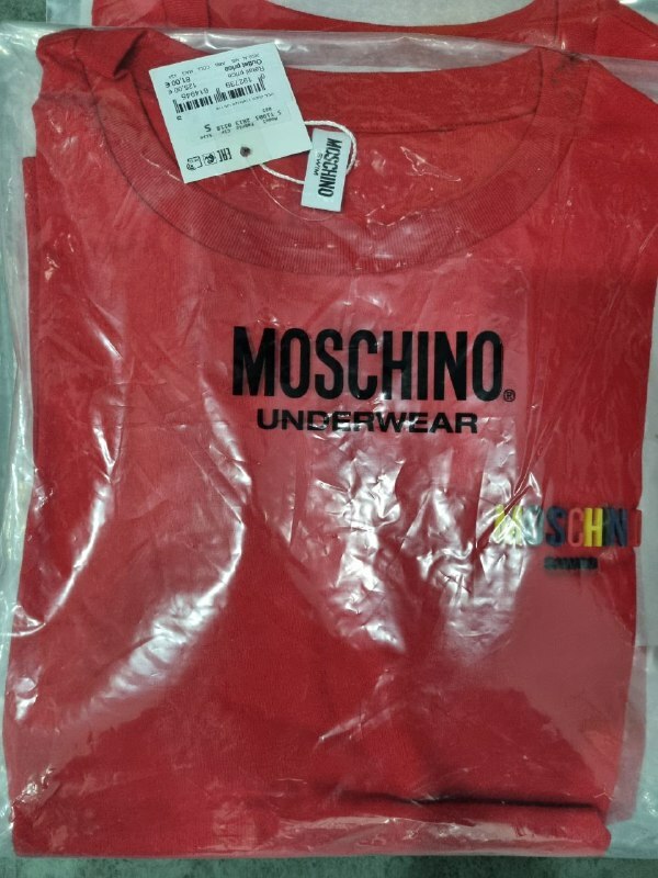 [S] MOSCHINO SMALL COLOR LETTERS PRINTED SHORT SLEEVE T-SHIRT,RED, 5T1903-2813-0118 (SM350)