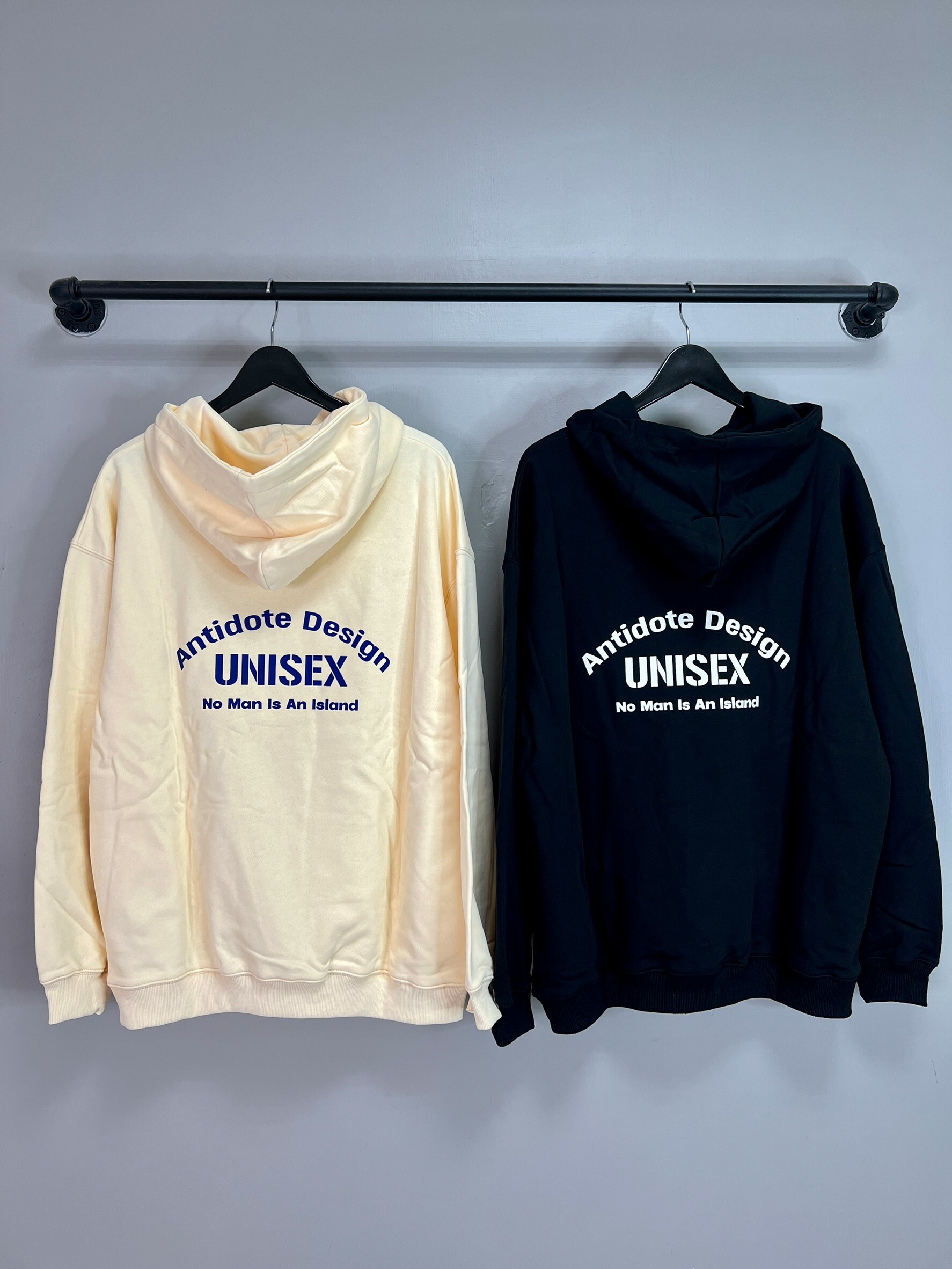 ANTIDOTE ‘’UNISEX’’ 字體LOGO 高級棉套裝 帽T 棉長褲 男女 百搭 黑/米白 奶油白