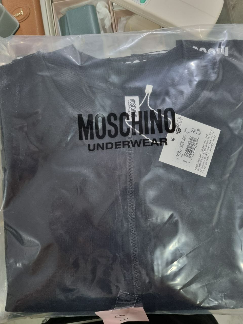 [S] MOSCHINO LOGO TAPE JACKET WITH ZIPPER,BLACK, ZT1713-9012-0555 (SM353)