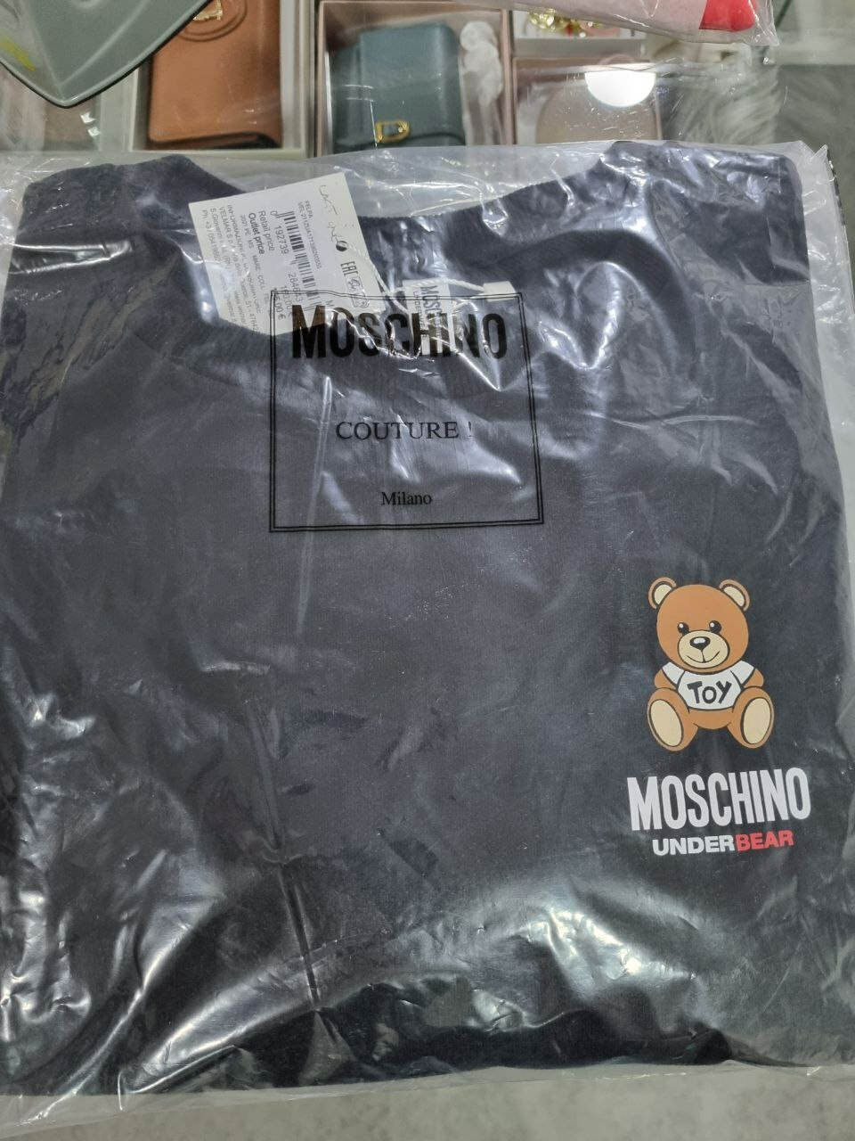 [S] MOSCHINO UNDER BEAR PULLOVER ,BLACK, ZUA1713-9020-0555 (SM359)