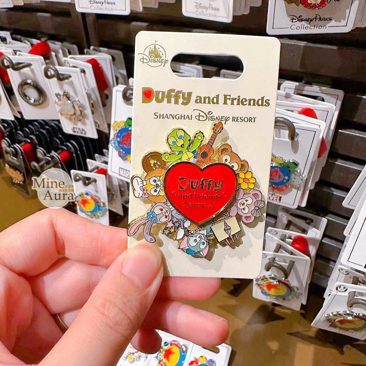 達菲 Duffy 愛心 立體造型 療癒轉轉 旋轉 徽章 PIN D&F達菲系列 -上海迪士尼樂園