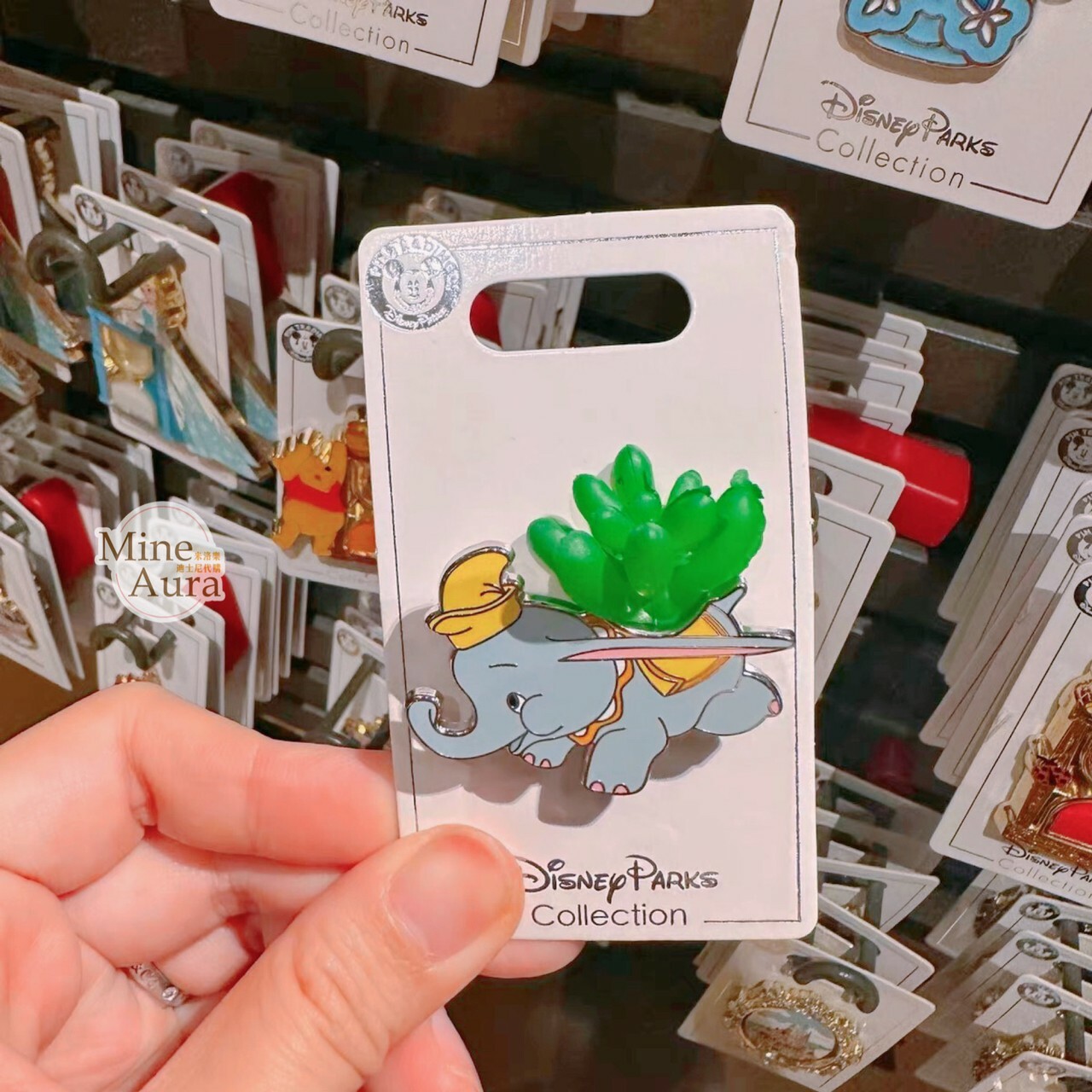 小飛象 Dumbo 多肉盆栽造型 立體 徽章 PIN -上海迪士尼樂園