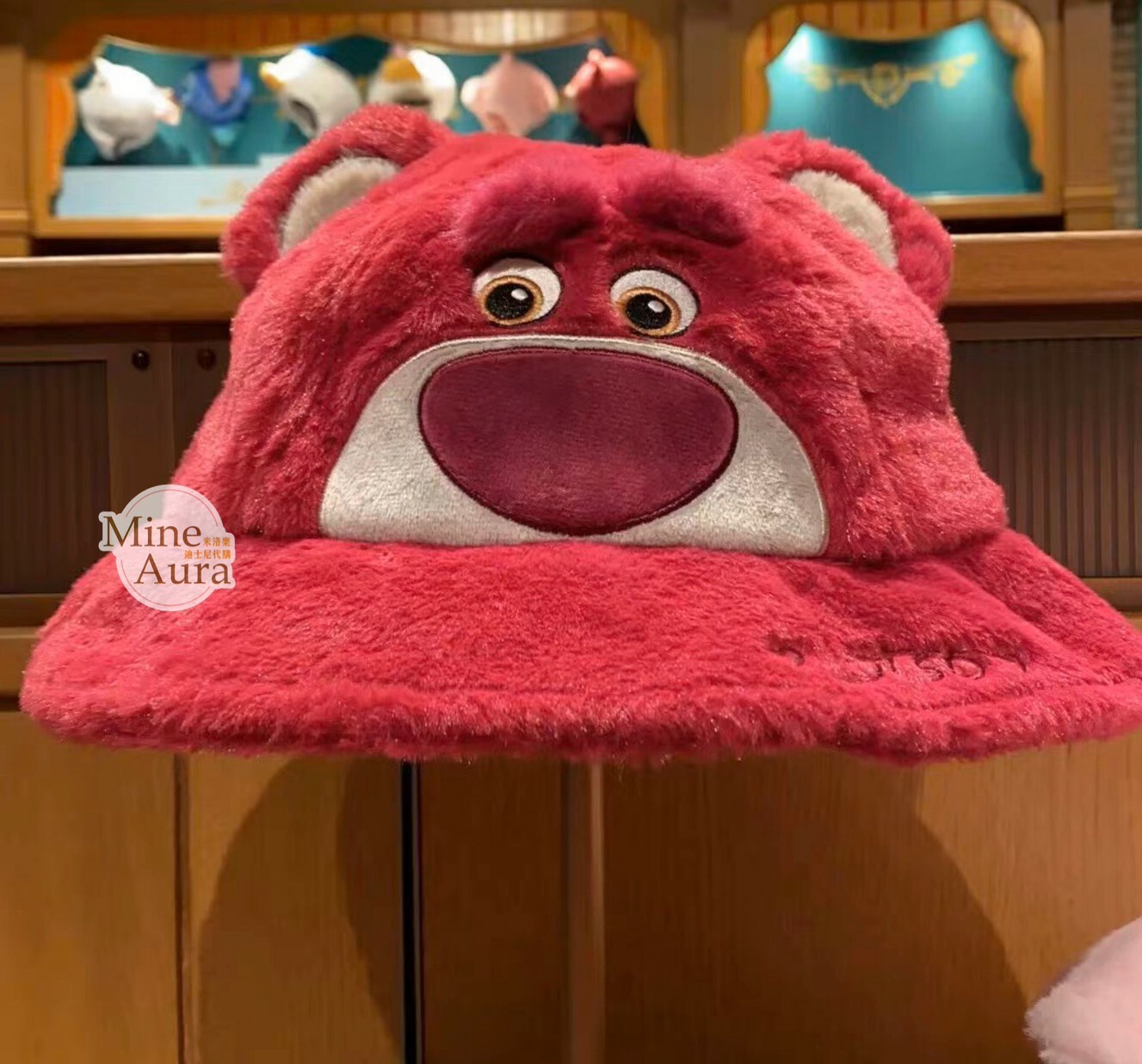 熊抱哥 Lotso 立體耳朵 絨毛 造型 漁夫帽 帽子 玩具總動員 Toy Story -上海迪士尼樂園