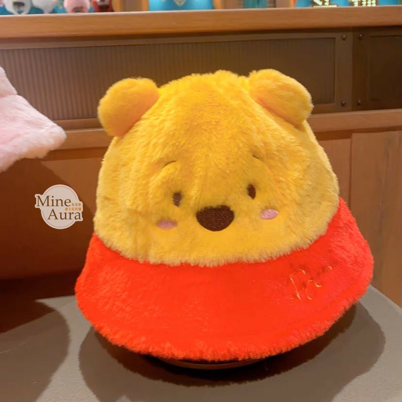 小熊維尼 Winnie the Pooh 立體耳朵 絨毛 造型 漁夫帽 帽子 -上海迪士尼樂園