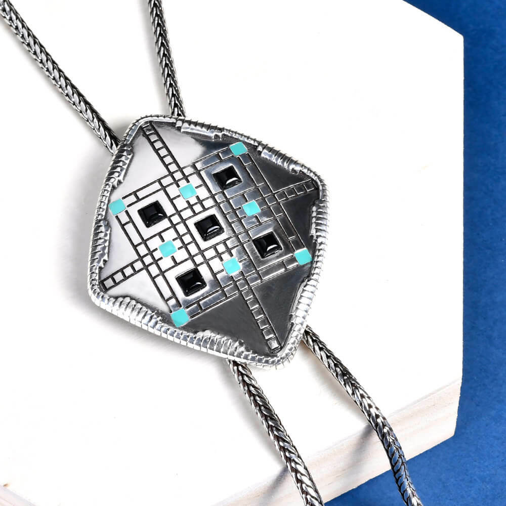 幾何系列馬賽克保羅領帶/BoloTie/美式領帶－快速出貨