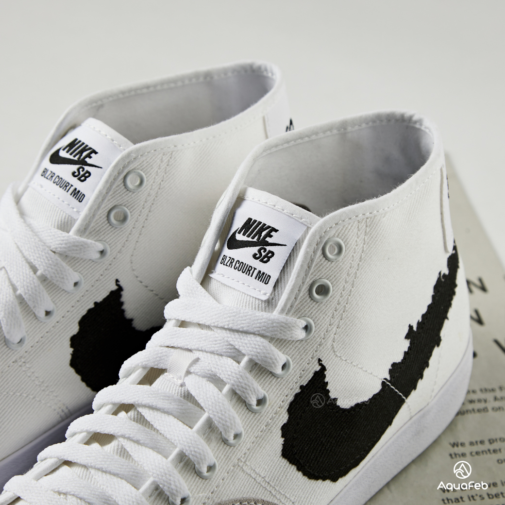 Nike SB Blazer Court Mid Prm 男白復古高筒運動滑板休閒鞋DM8