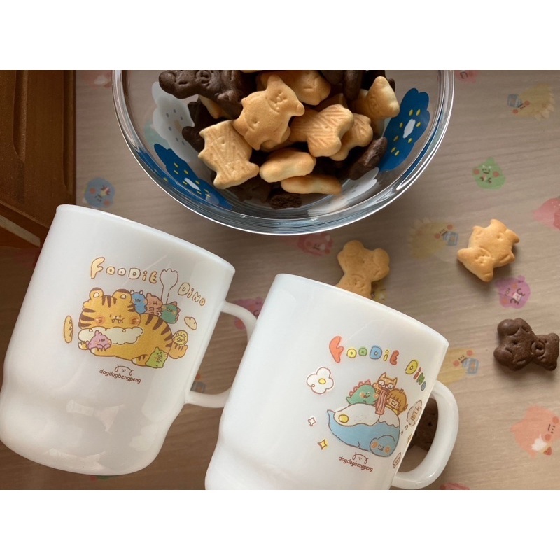 狗狗的小跳步，繪蹦砰｜奶白玻璃杯｜老虎款