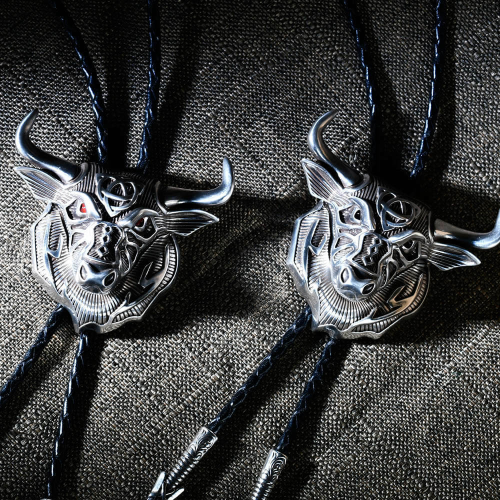 牛年 牛轉乾坤 銀牛款保羅領帶/BoloTie/美式領帶－快速出貨