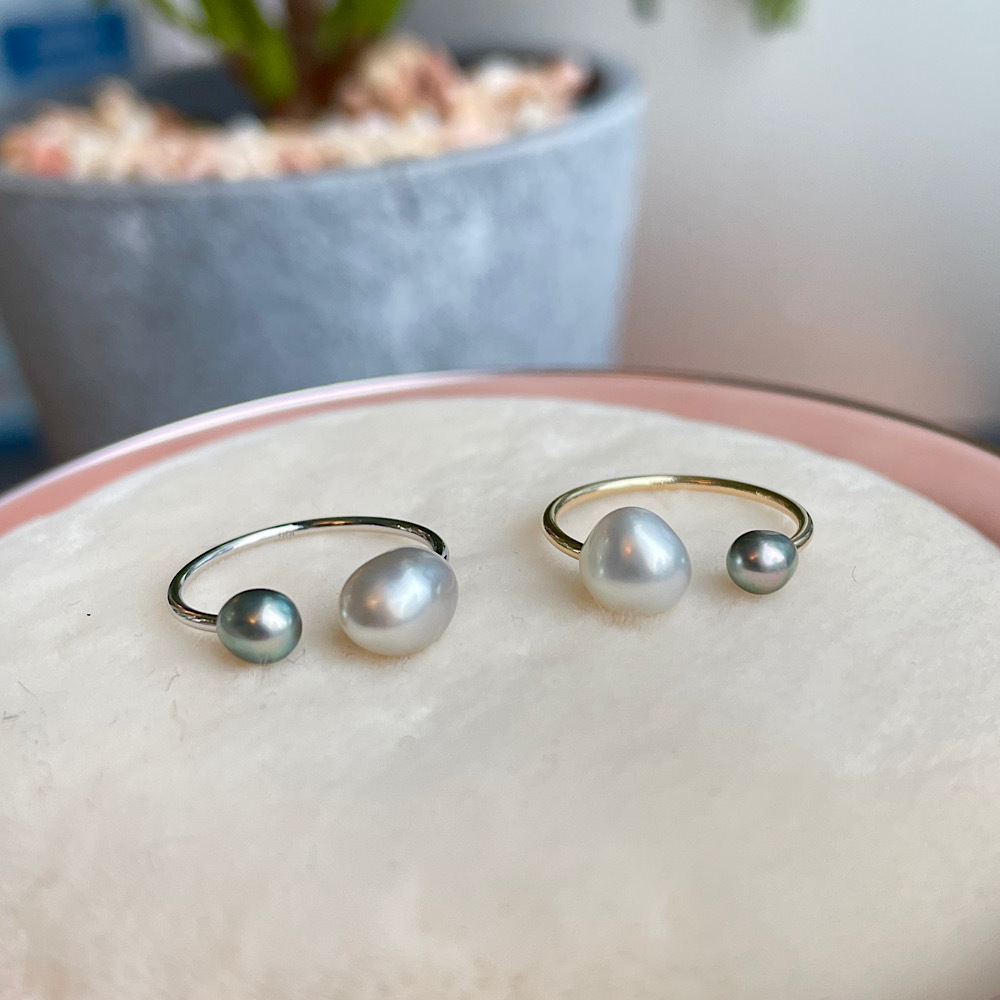 10K金日本天然Keshi無核珍珠耳骨夾/尾戒  - 單隻發售