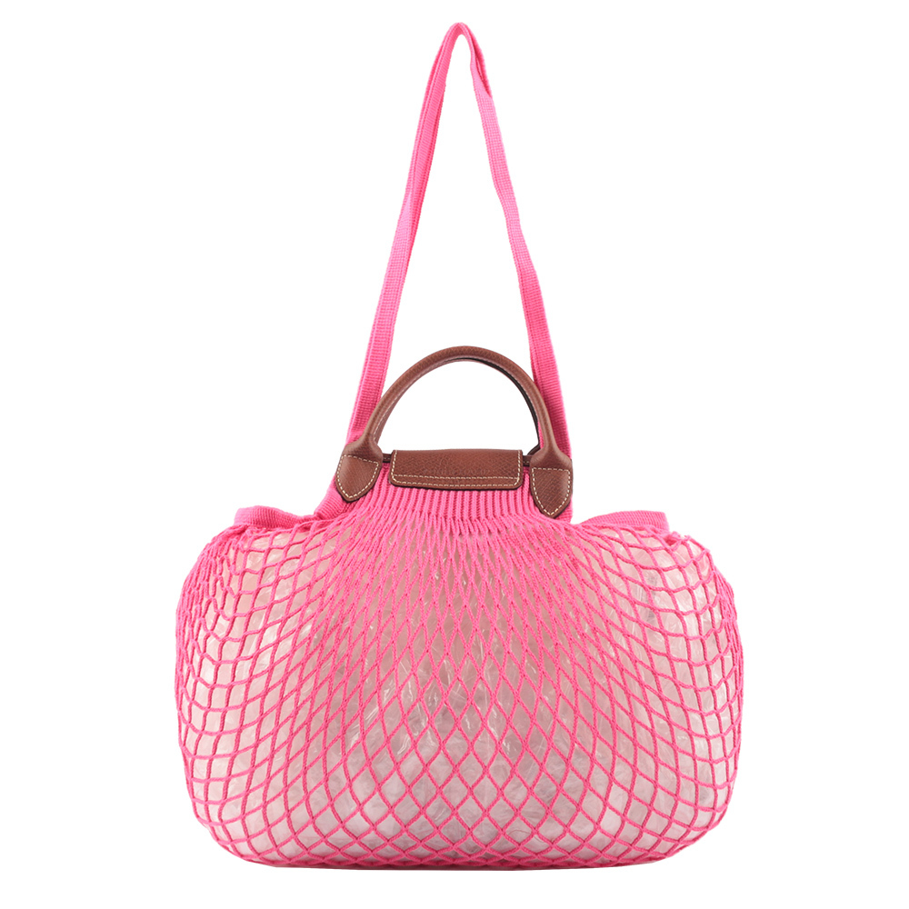 【LONGCHAMP】LE PLIAGE FILET 二用漁網包(糖果粉)