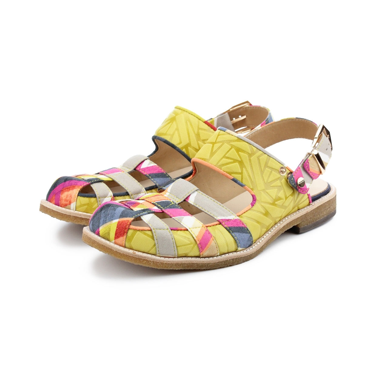 Ancient Greek M1149 Yellow Leather Sandals