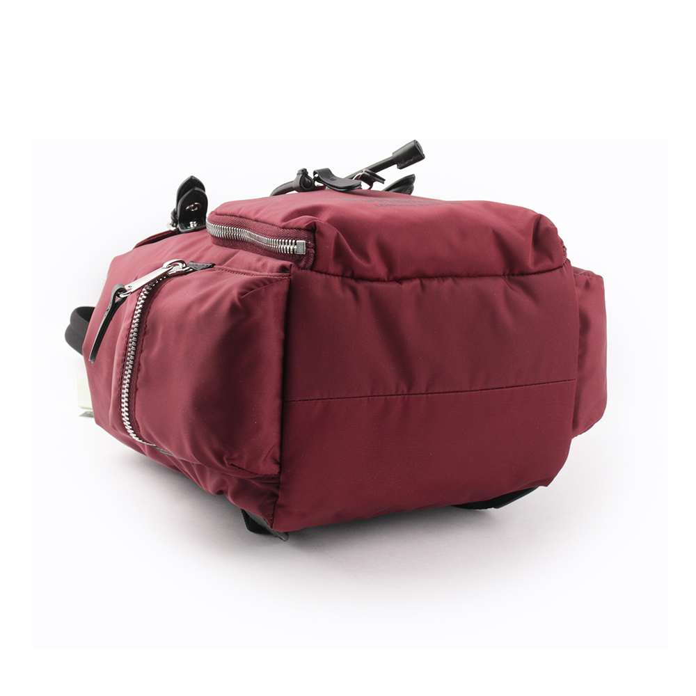 【BURBERRY】The Rucksack 標誌印花尼龍中型軍旅背包(酒紅色)