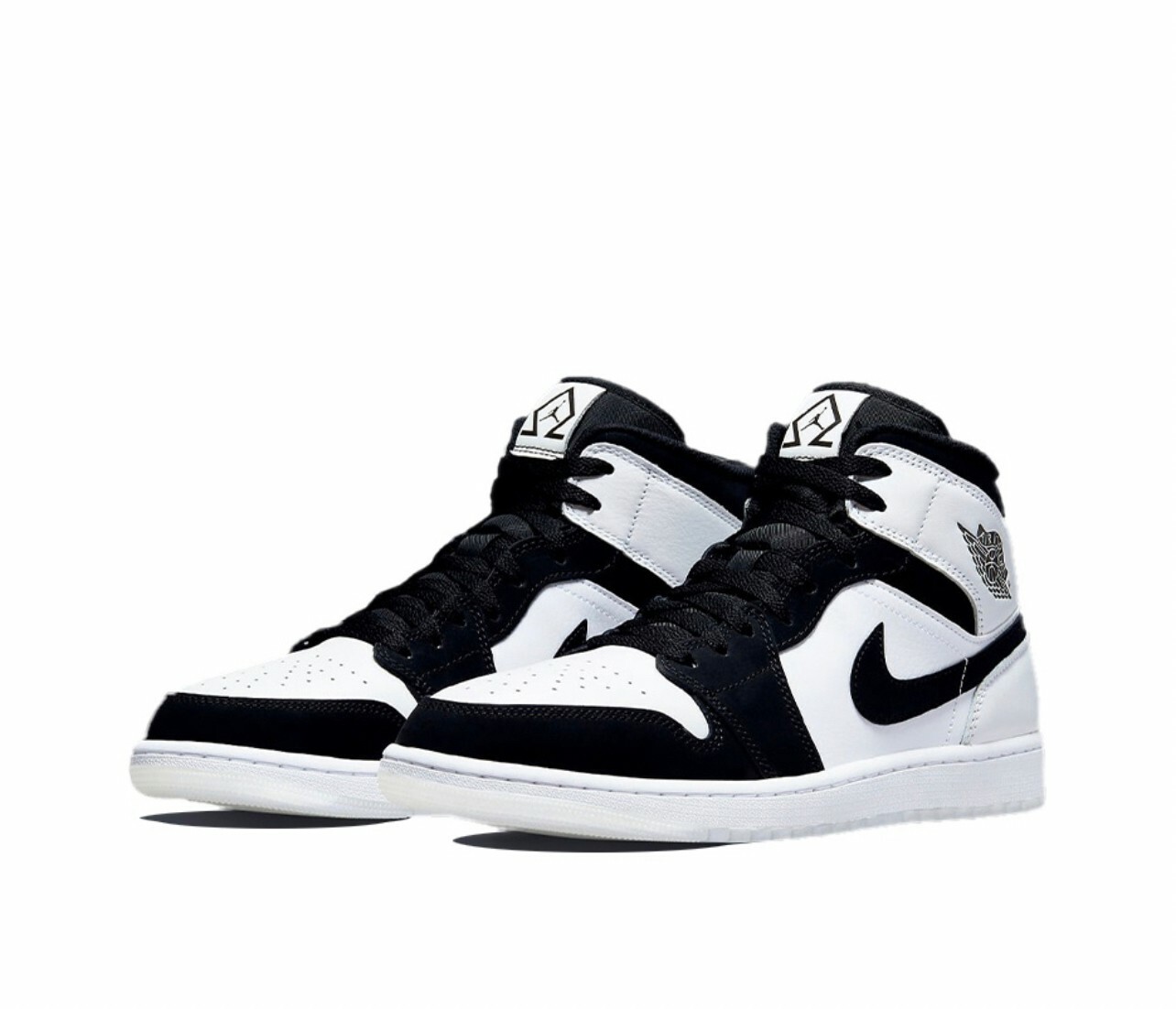 國外代購Air Jordan 1 Mid Diamond Shorts白黑 熊貓Dec lu