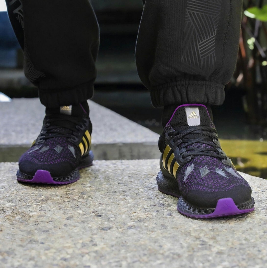 ADIDAS MARVEL 黑豹 X ULTRA 4D 男 慢跑鞋 黑紫 HQ0949 Dec lu