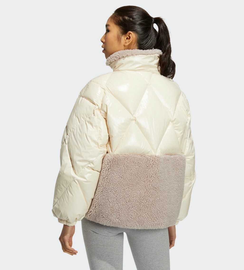 ADIDAS DOWN SHERPA MIX 女外套米白HS9524 Dec lu